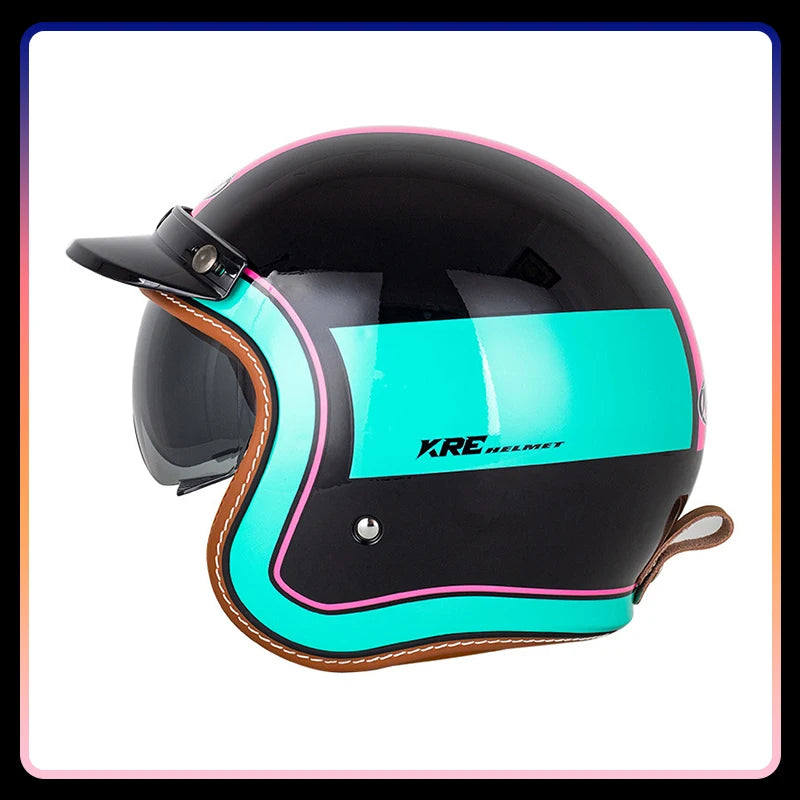 DOT 3/4 Open Face Motorcycle Helmet with
