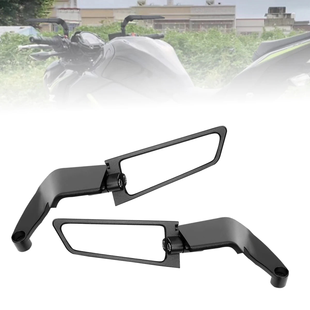 SOYAVISION Stealth Winglet Rotatable Motorcycle Mirror CNC Aluminium Adjustable Rearview Motorcycle Mirror for Yamaha MT-03 MT-07 MT-09 R1 R3 R7 XMAX KTM BMW
