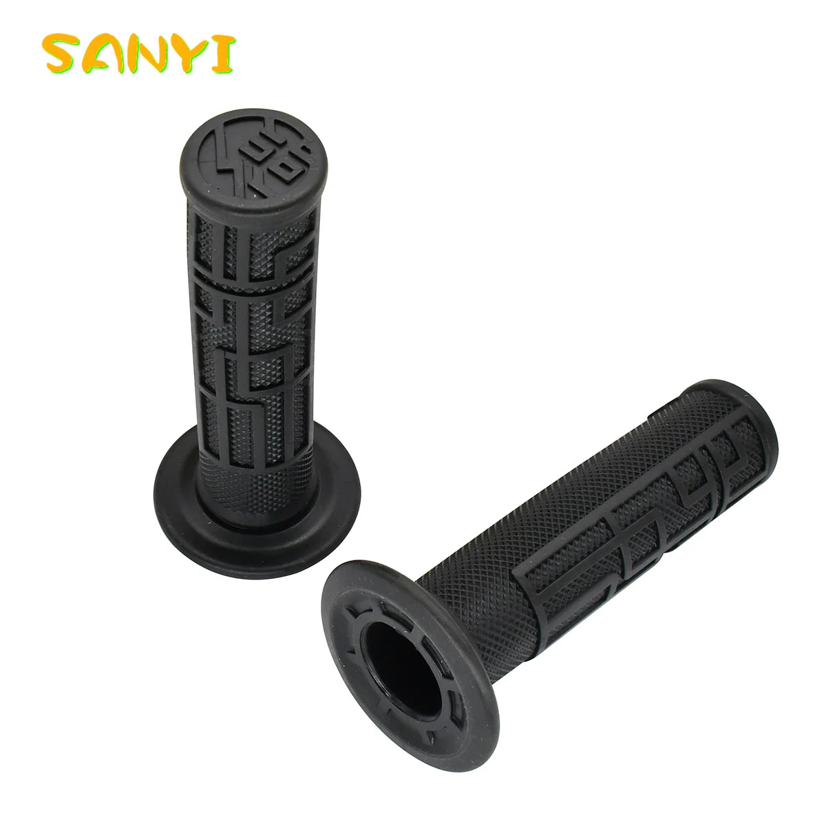 XCMT Sur-Ron Original Style Motorcycle Handlebar Grips Rubber Non-Slip Shock-Absorbing Brake Handle Grip for Sur-Ron X S Light Bee LightBee Electric Bike – Black / Gray (1 Set)