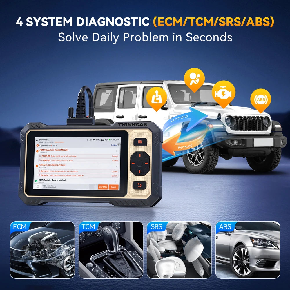 THINKCAR ThinkScan 662 Bi-Directional OBD2 Scanner – 12 Resets + CAN FD + FCA SGW – 153+ Brands – Lifetime Free Update – $300