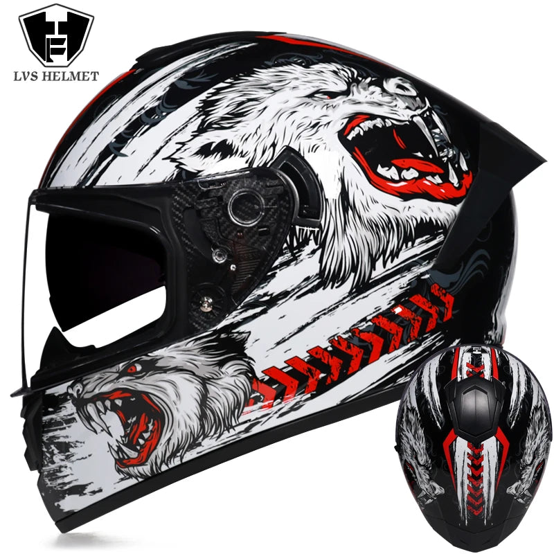 Winter Warm Full Face Helmet with Double Visor