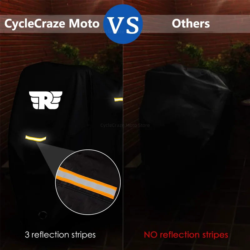 Motorcycle Cover Waterproof Outdoor Scooter UV Protector Dust Rain Cover for Royal Enfield Bullet Meteor Classic 350 500 Interceptor 650 Continental GT Himalayan – 210D Oxford Cloth Black M-4XL