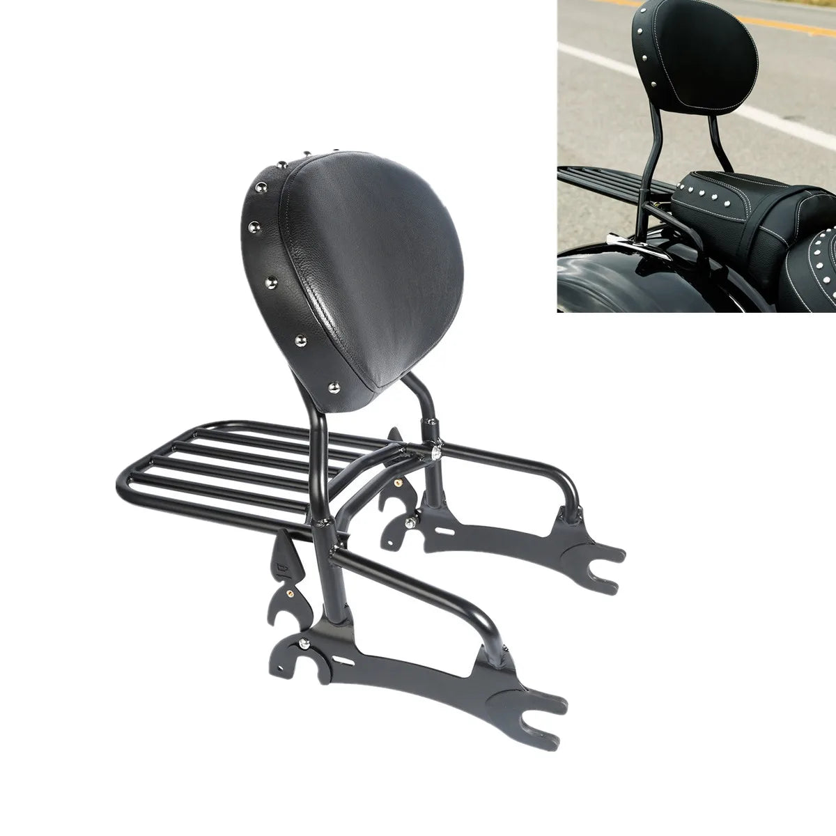 Luggage Rack with Sissy Bar and Backrest Pad for 2016-2018 Cruiser Motorcycles