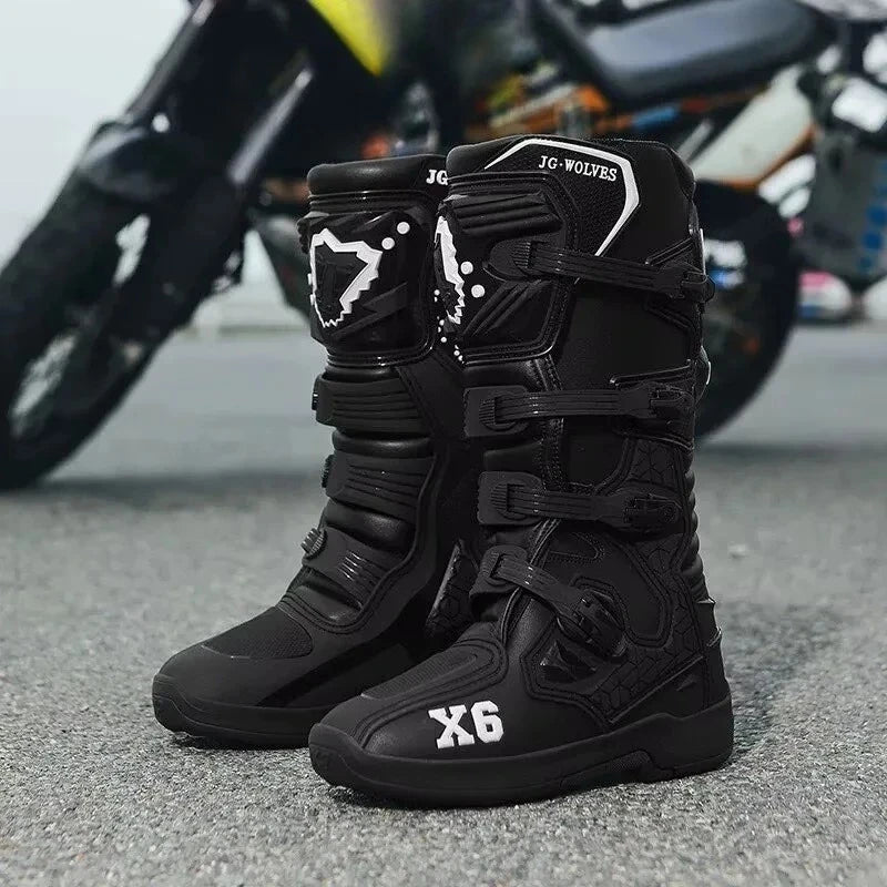 Riding Boots – X6 Off-Road Motorcycle Boots, Mid-Calf Protective Racing Boots for Men & Women