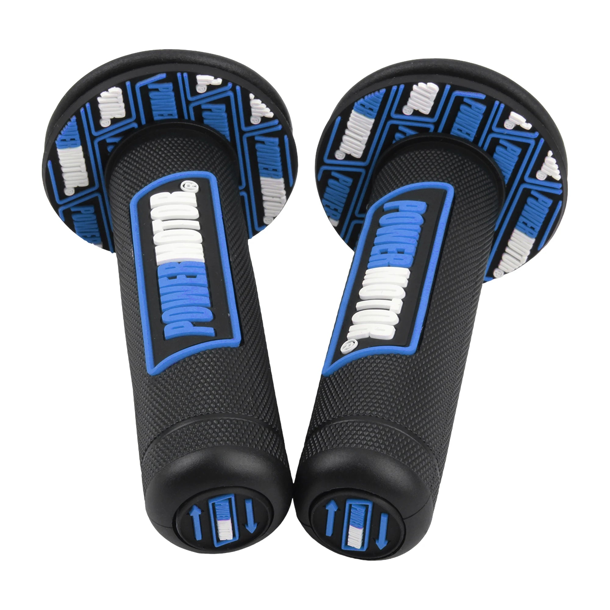 PowerMotor HB308 Universal Motorcycle Handlebar Grips 7/8" Left 22mm Right 25mm Non-Slip PVC Gel Rubber Ergonomic Fatigue-Reducing Grips for Motocross Dirt Bike Enduro Honda Yamaha Suzuki Kawasaki KTM Ducati – 8 Colors (1 Pair)