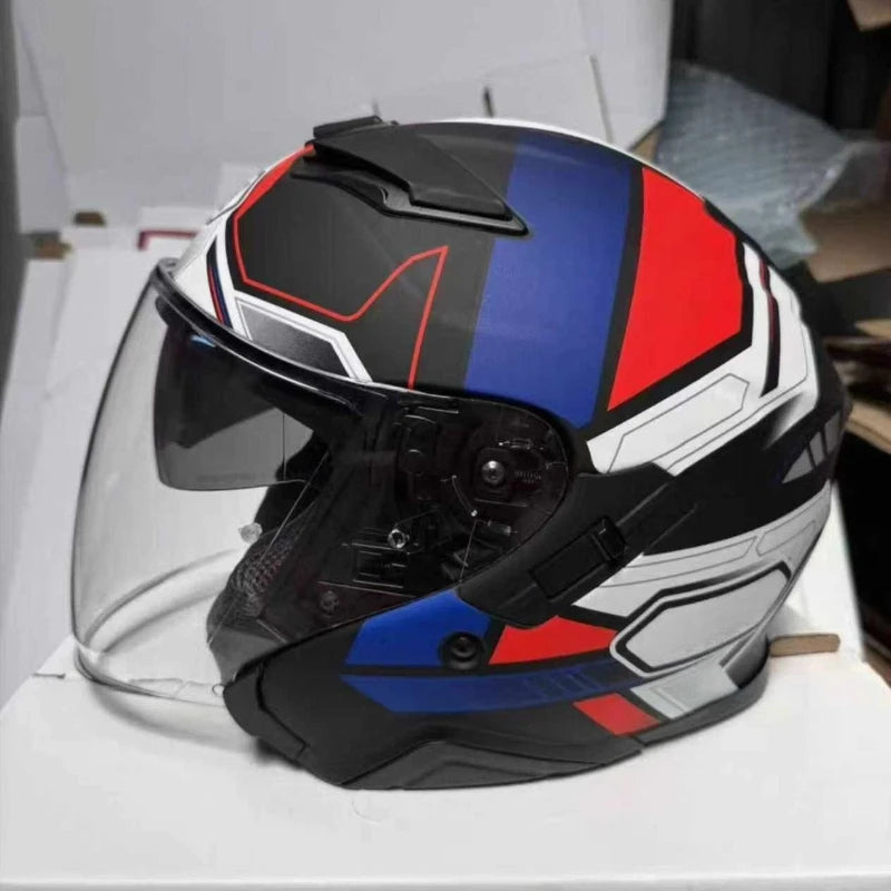 Open Face Helmets – J-Cruise II 3/4 Jet Motorcycle Helmet, Dual Visor, Retro Scooter Style for Men & Women