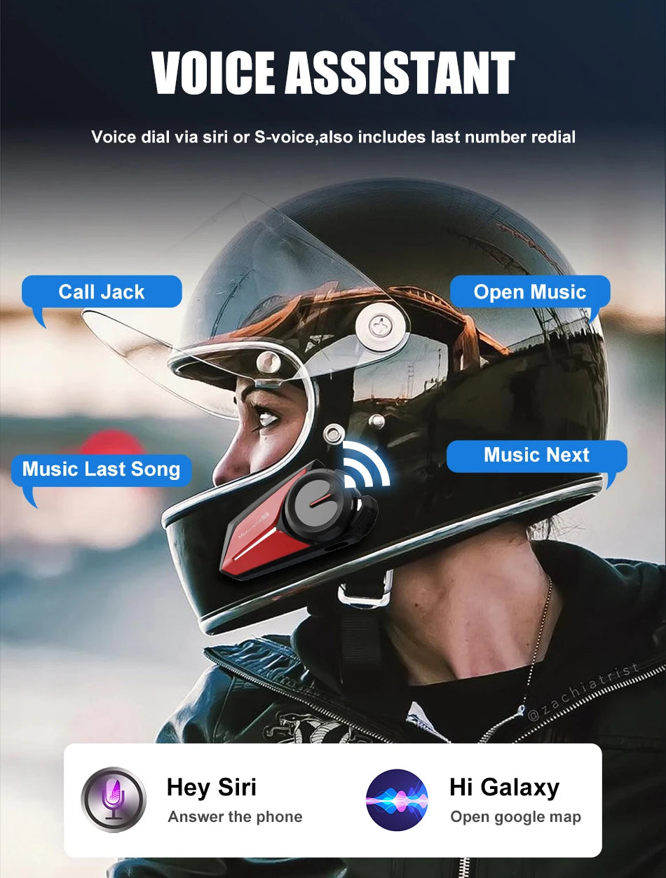 Mornystar S8 Motorcycle Bluetooth Intercom – 6-Rider Music Sharing
