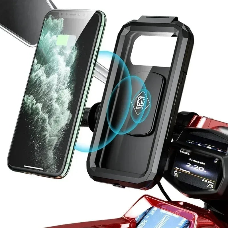 Motorcycle Wireless Charger Holder QC 3.0 Fast Charging Motorbike Phone Waterproof Cellphone Stand For iPhone 17 16 15 Samsung