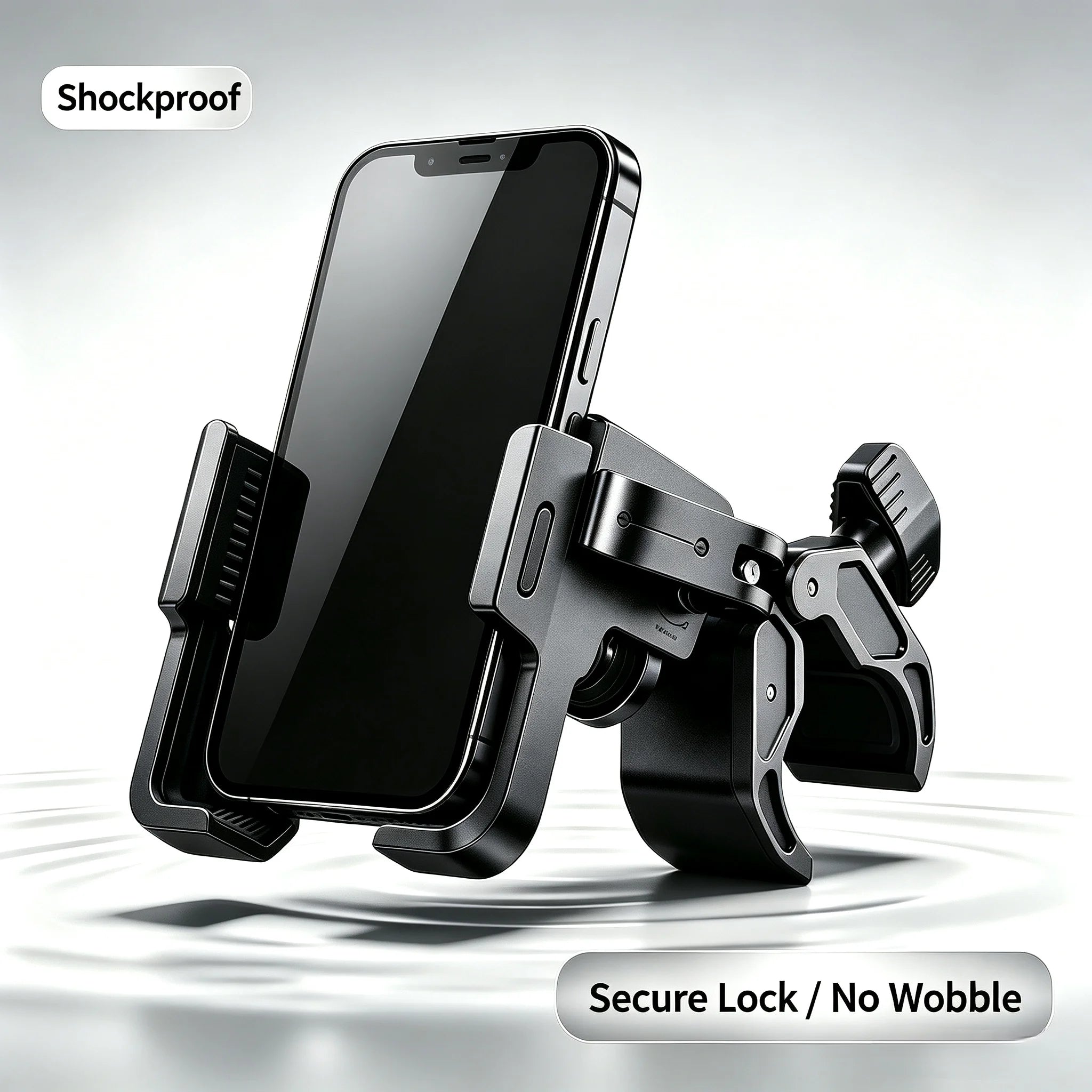 Anti-Vibration Motorcycle Phone Mount – Quick-Lock Shockproof Holder for E-Bikes, Bicycles & Strollers