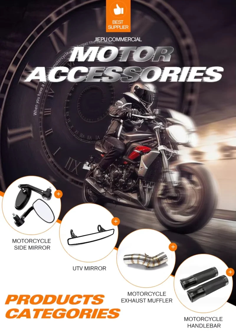 JPMotor Accessories Motorcycle Mirror Aluminium Bar-End 7/8" 22mm Adjustable Rearview Motorcycle Mirror Blue Glass for Street Bike Scooter E-Bike