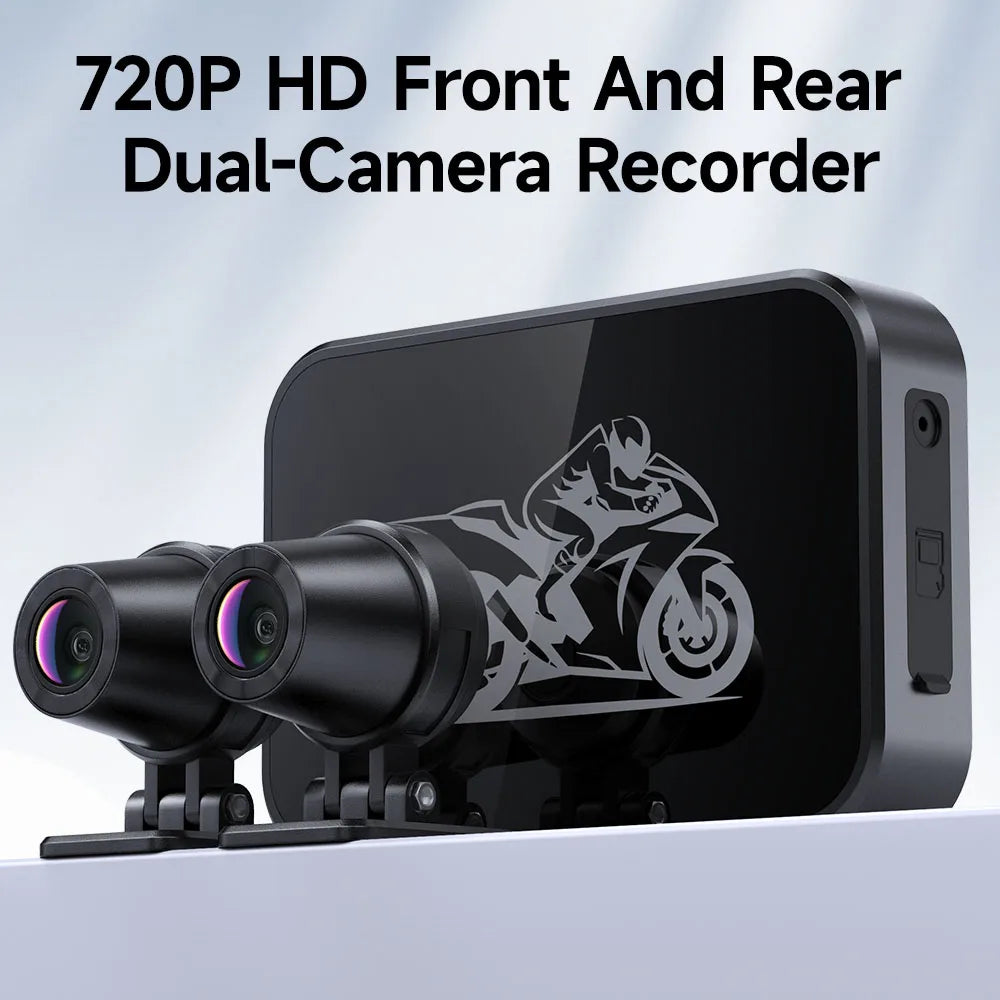 JIUYIN Dual Lens Motorcycle Dash Cam 720P/1080P Front & Rear Waterproof WiFi Night Vision Loop Recording Motorcycle Camera DVR Black Box G-Sensor