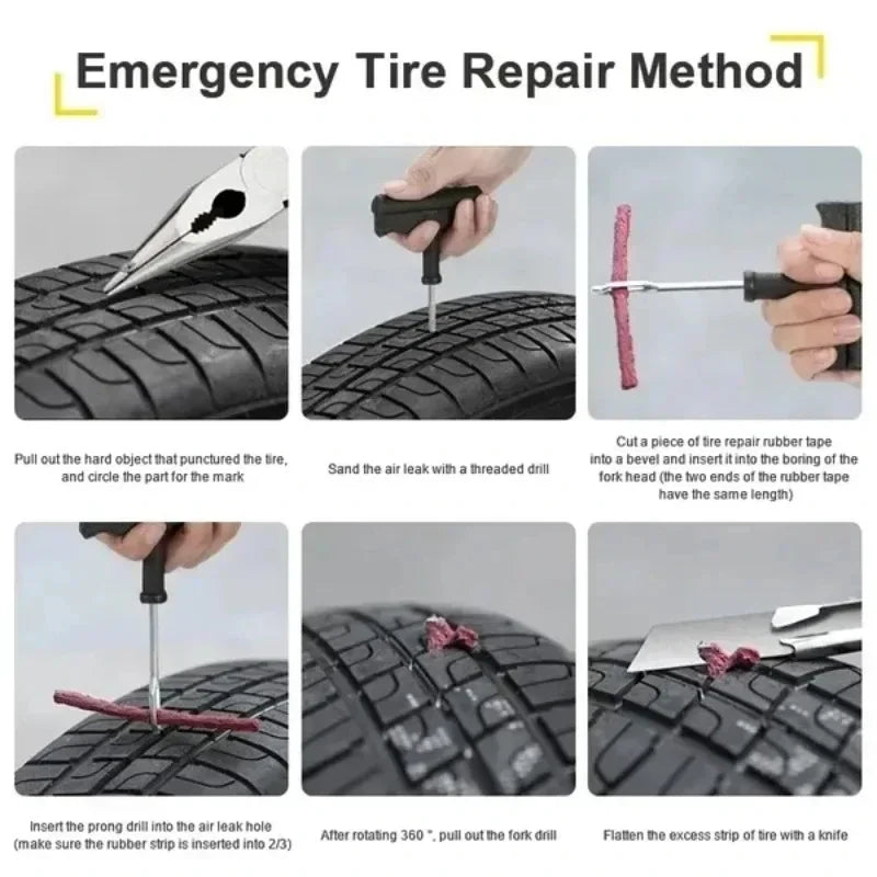 5–50Pcs Tubeless Tyre Puncture Repair Rubber Strips – Car Motorcycle Truck Vacuum Tire Repair – 100×6mm Butyl Rubber – $14