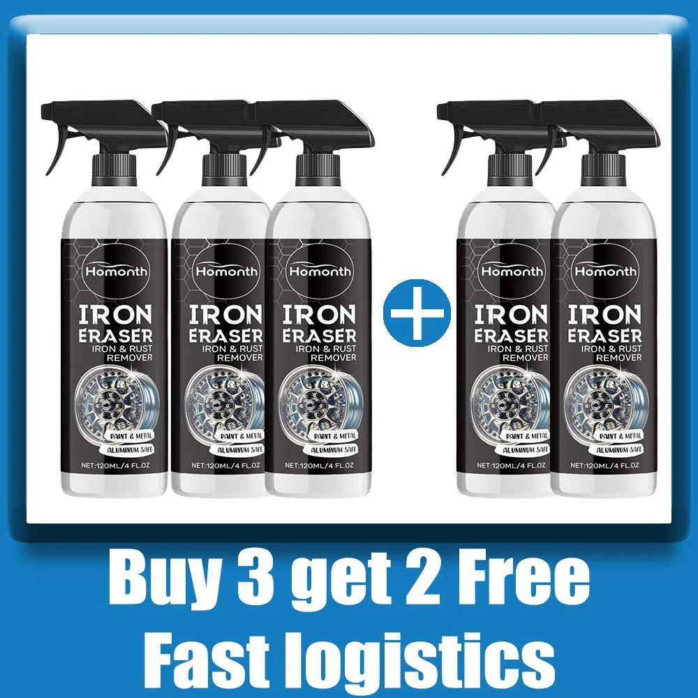 Car Wheel Rust Remover Spray 120ml – Fast-Acting Cleaner for Alloy Rims & Tire Stains – pH-Balanced – 1pc / 3pc / 5pc / 10pc
