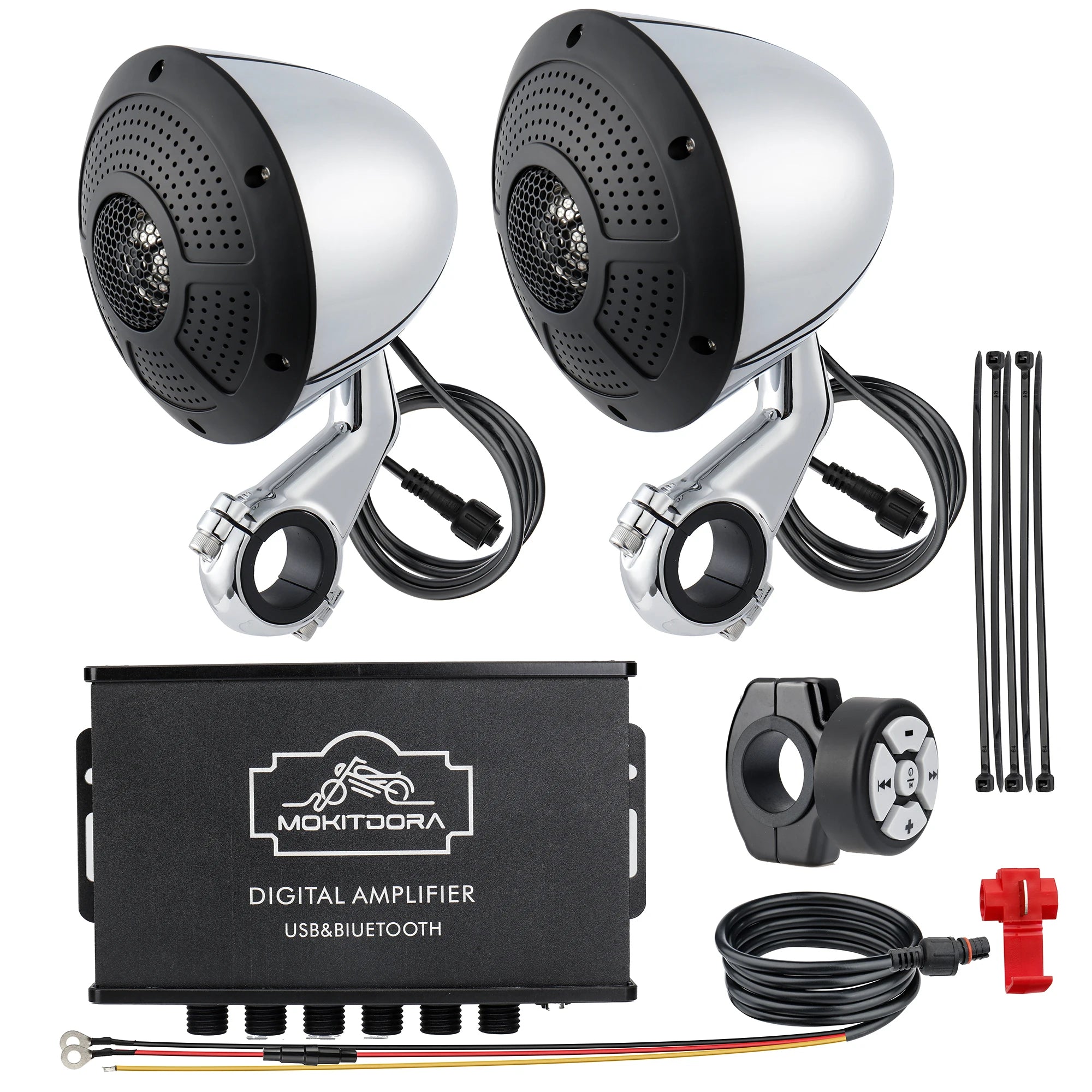 Motorcycle Speakers – 1000W Bluetooth 4-Channel Full-Range Stereo