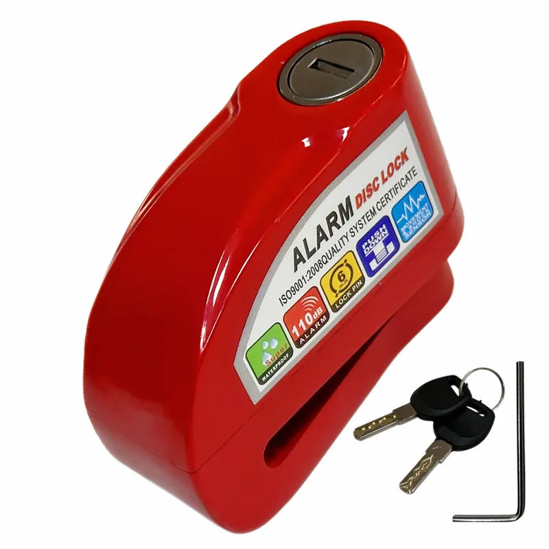 Falante Motorcycle Alarm Lock Safety Anti-Theft Disc Brake Aluminum Alloy Motorbike Bicycle Accessories – Model 8302 – 21x14x4cm – 18 Color Styles