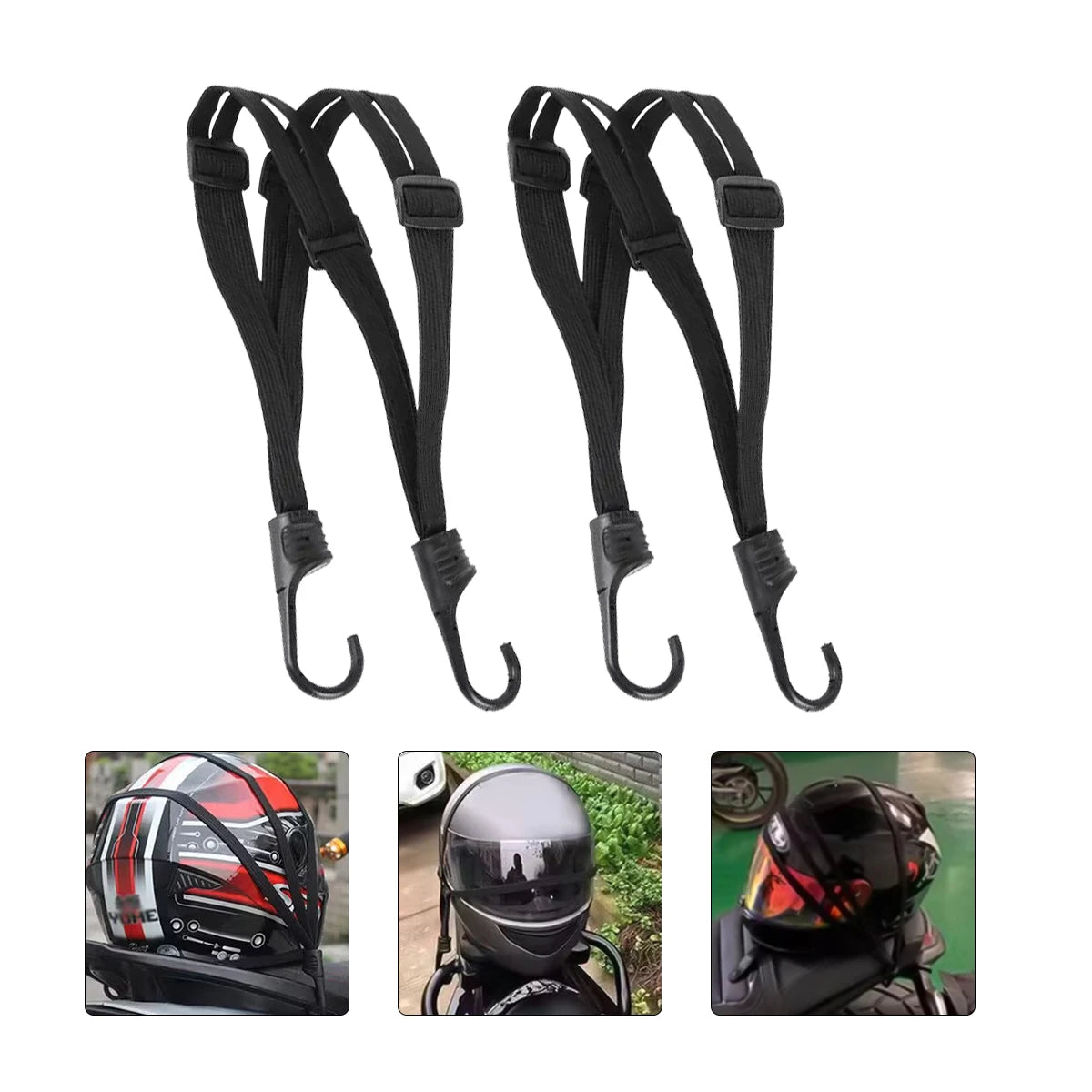 Universal 60cm Motorcycle Luggage Strap Moto Helmet Gears Fixed Elastic Buckle Rope High-Strength Retractable Protective Net