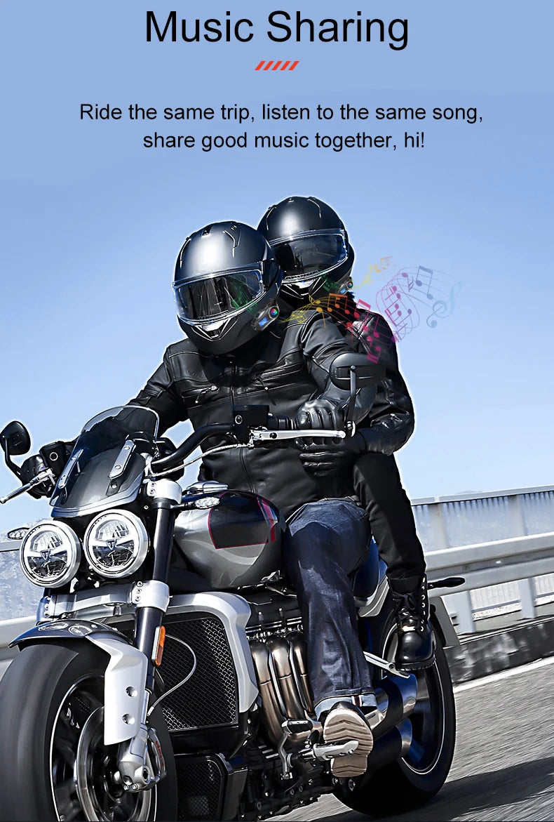 Q58 Max Motorcycle Bluetooth Intercom – 500m Helmet Communication