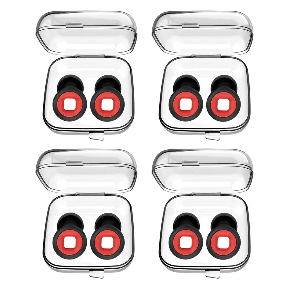 Motorcycle Immersive Dual Pickup Sleep Earplugs Sound Insulation Noise Reduction Industrial Protective Earplugs – Silicone – 14g – Red / Black