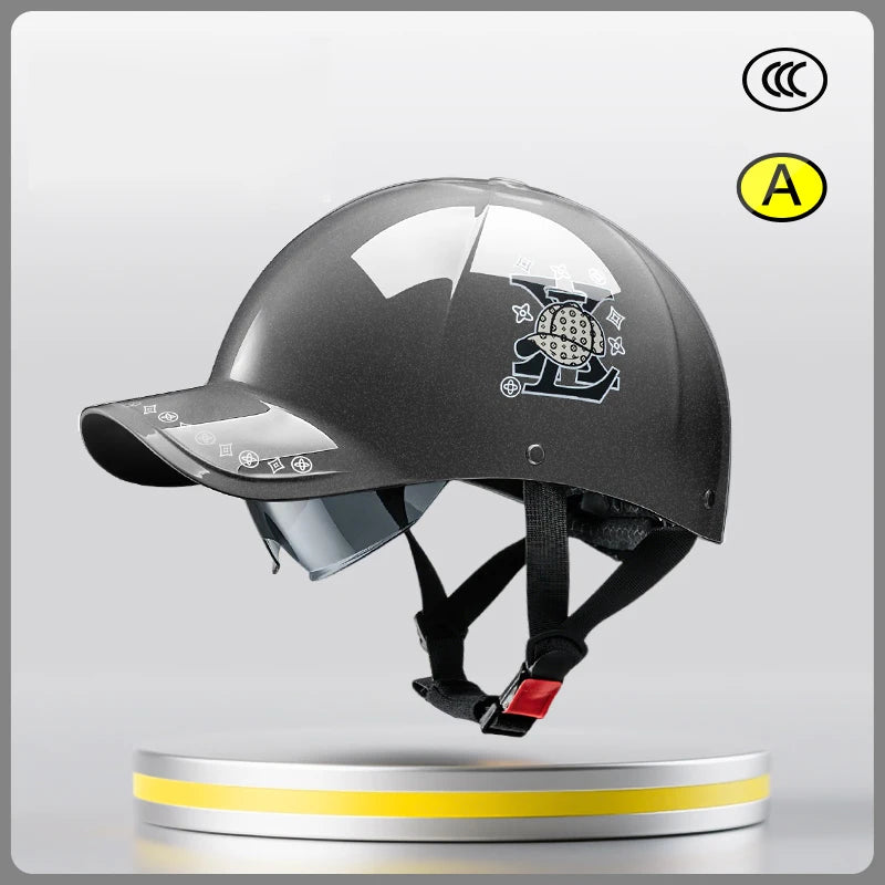 Half Helmets – Skull Cap Motorcycle Helmet, Lightweight All-Season Half Face Biker Design