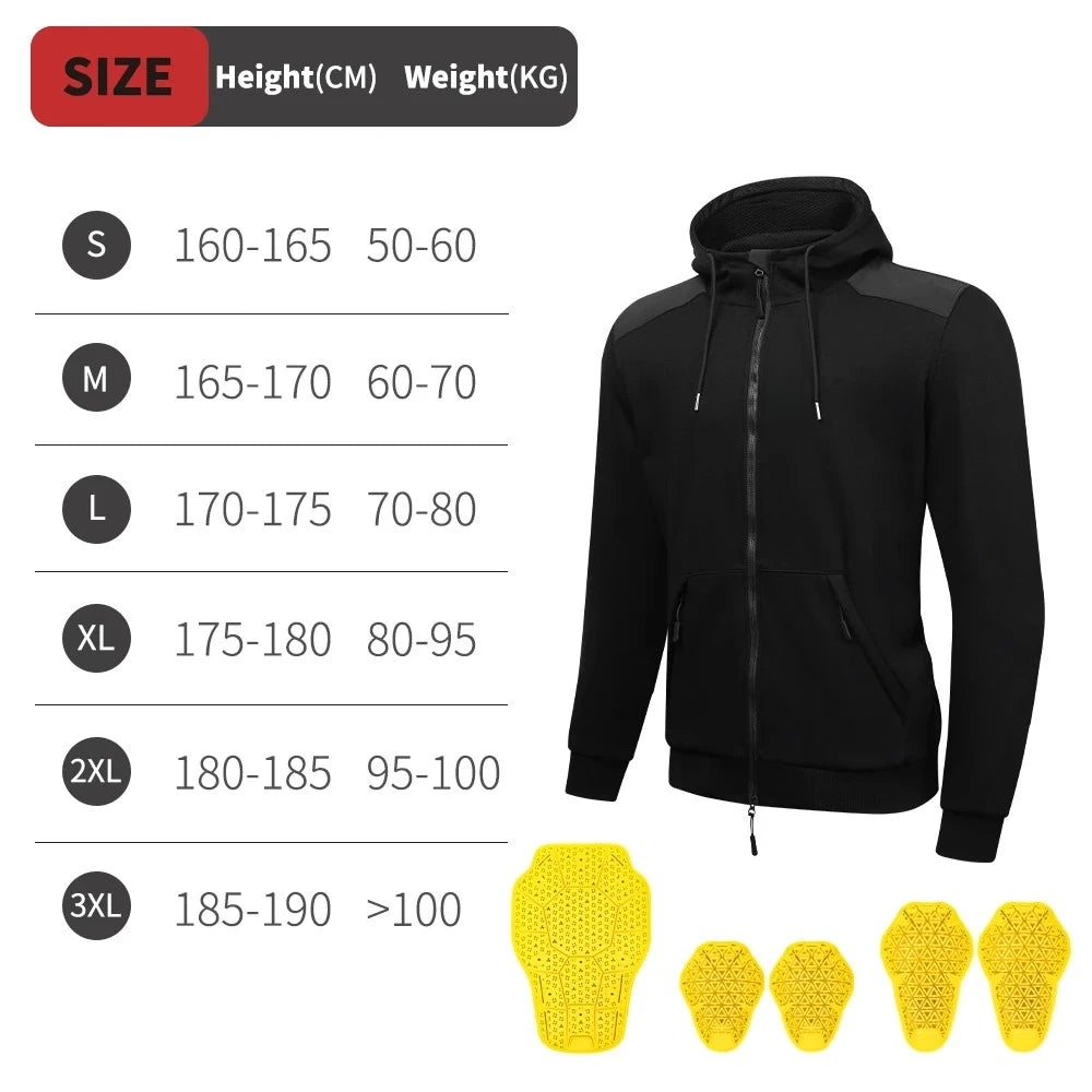 Warm Armored Hoodie with CE Certified Protection