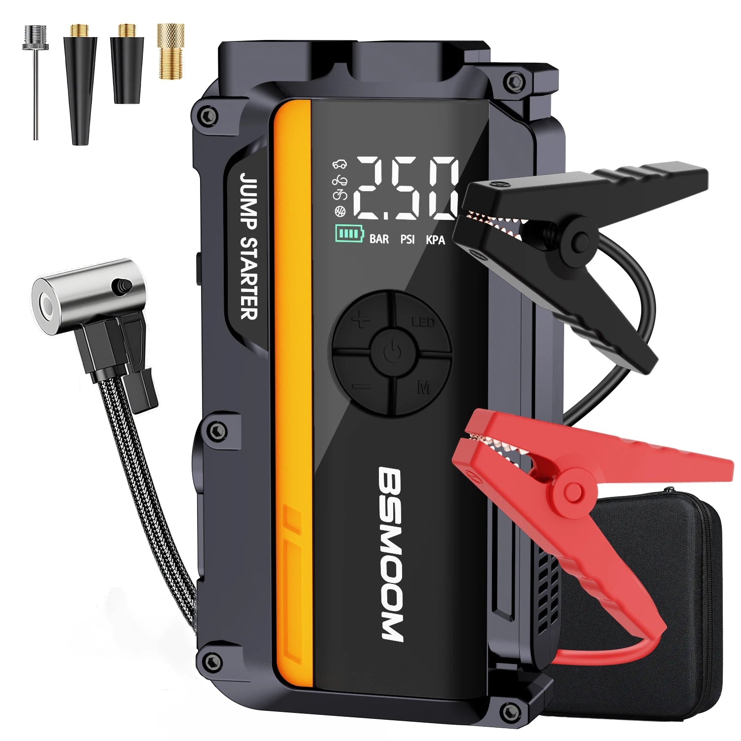 BSMOOM 150PSI Air Compressors Jump Starter Combo 4000A-10000A Portable Car Battery Pack for Motorcycle Car SUV Truck RV