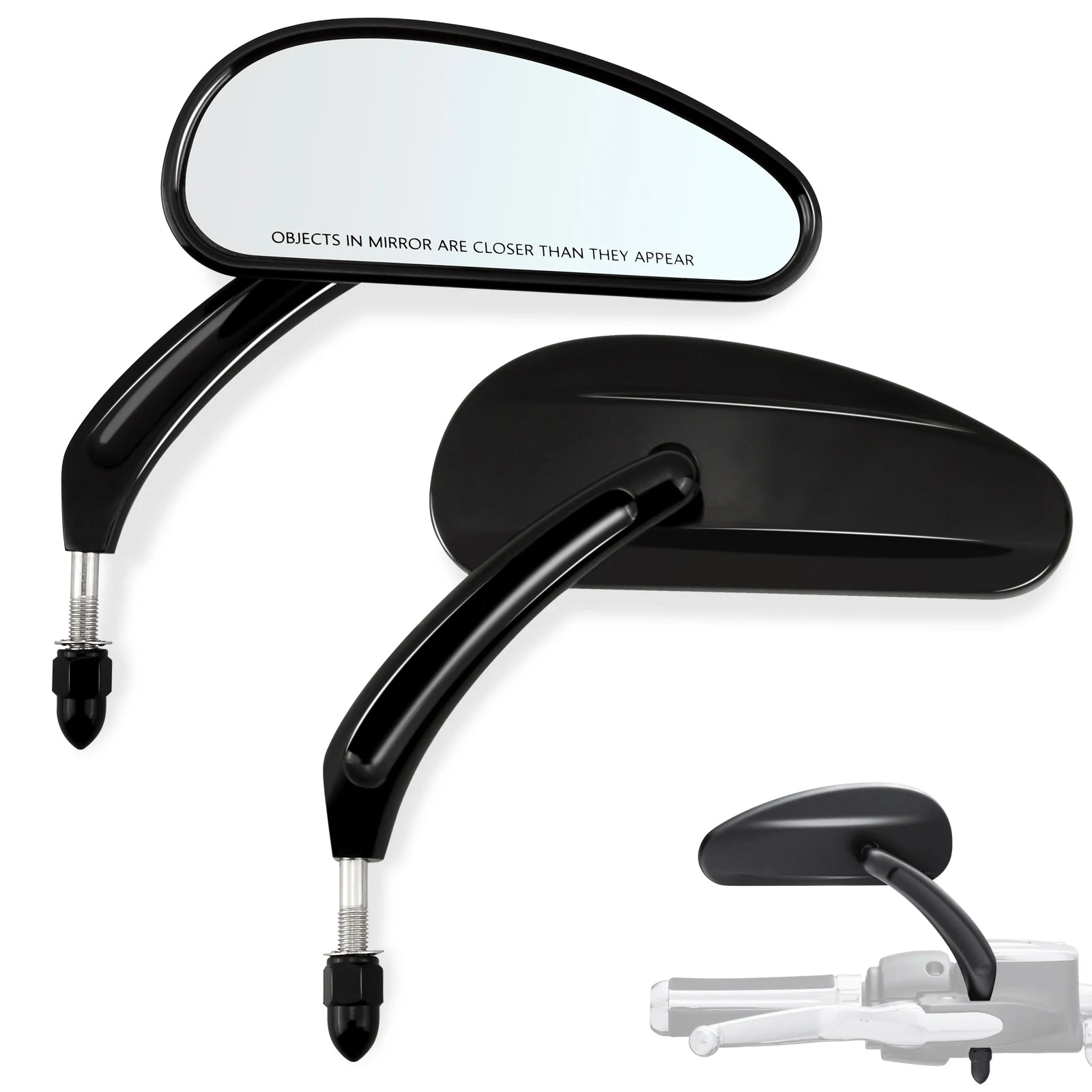 WOWTK Harley-Davidson 360° Adjustable Handlebar Rearview Mirror Pair 5/16" 24 UNF for Touring Sportster Softail Dyna Road King Electra Glide Fat Boy 1982-2026