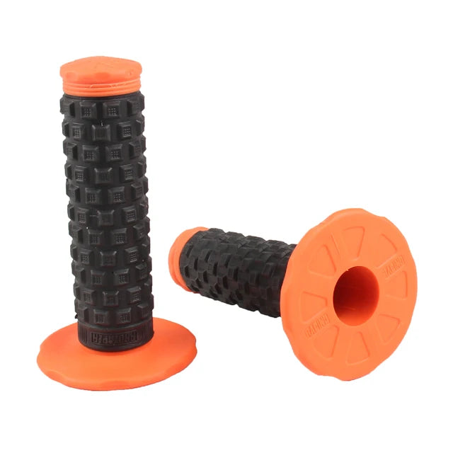 Pro Taper Motorcycle Handlebar Grips 7/8" 22mm 1-1/8" Double Color Rubber Tacky Gel Anti-Slip Universal Racing Grips for Dirt Bike ATV Motocross Scooter MTB – 6 Colors (1 Pair)