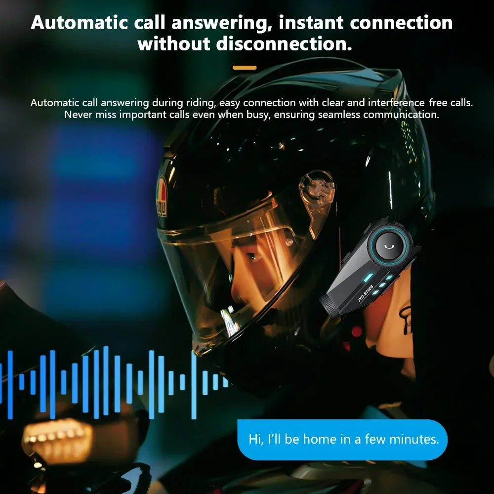 Motorcycle Bluetooth Headset – Wireless Helmet Intercom with Camera