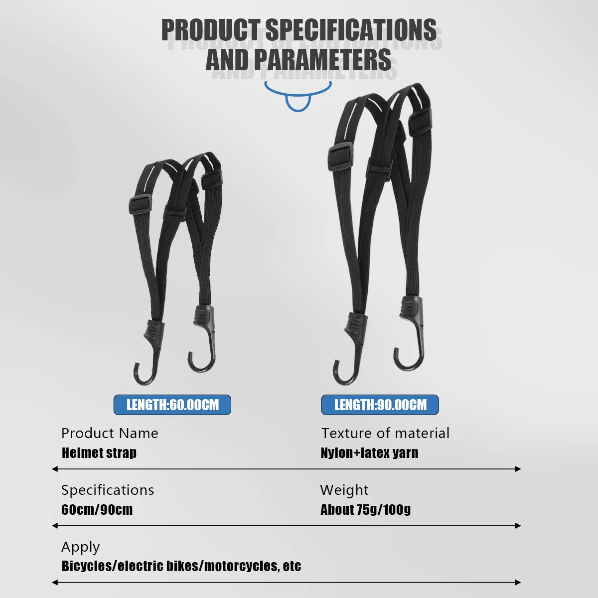 Universal 60cm Motorcycle Luggage Strap Moto Helmet Gears Fixed Elastic Buckle Rope High-Strength Retractable Protective Net
