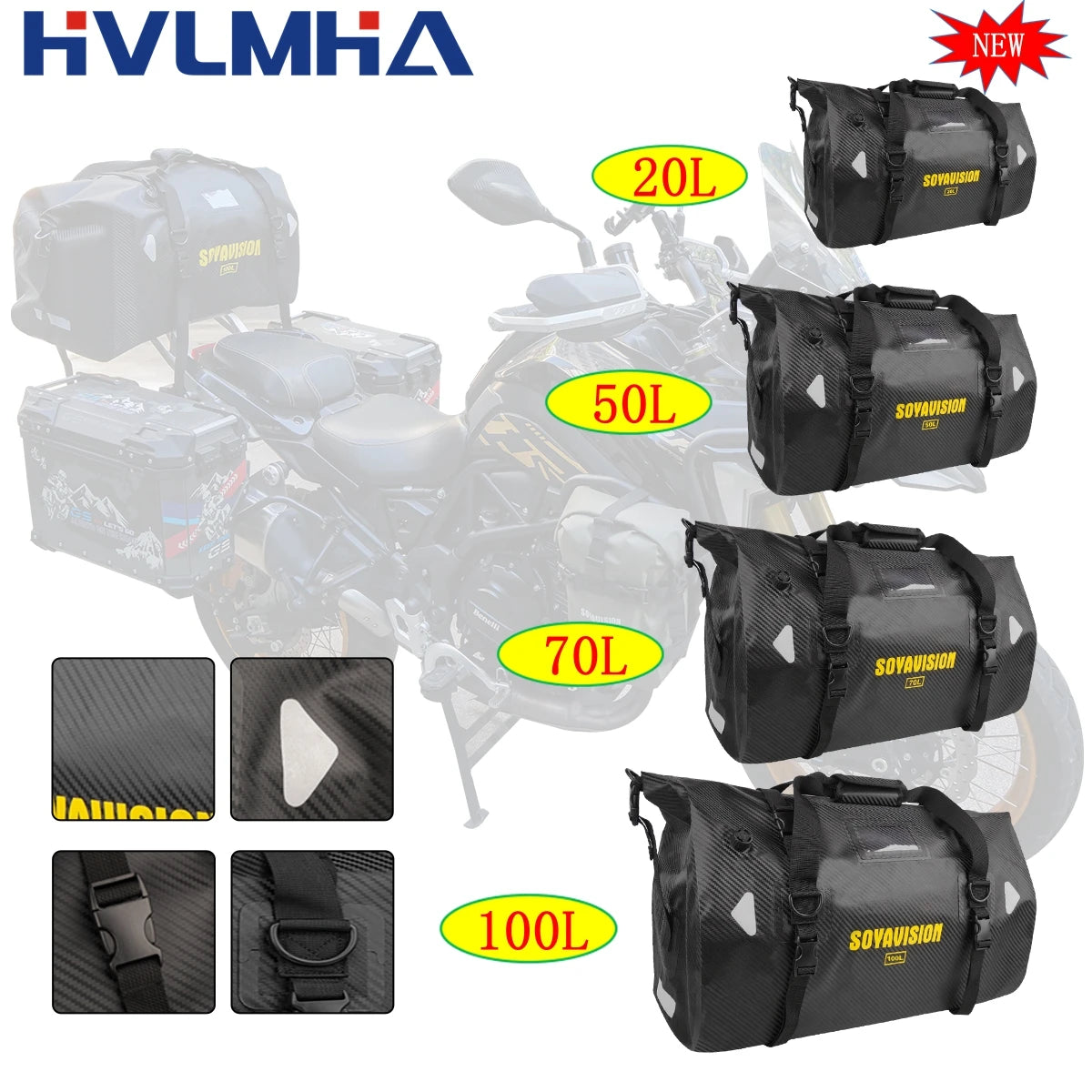 Motorcycle Backpack – Waterproof 20L/40L/66L Dry Travel Bag