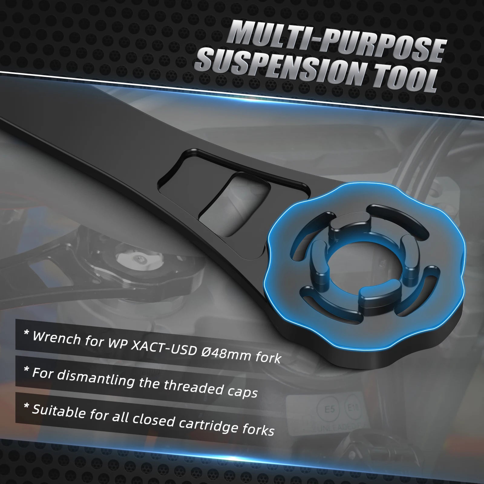 NICECNC 48mm Fork Cap Suspension Tool – WP XACT-USD Closed Cartridge – 7075 Aluminum – KTM / Husqvarna / GasGas 2023–2024 – $39