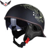 Half Helmets – V Retro Motorcycle Helmet, Lightweight All-Season Cruiser Helmet for Men & Women