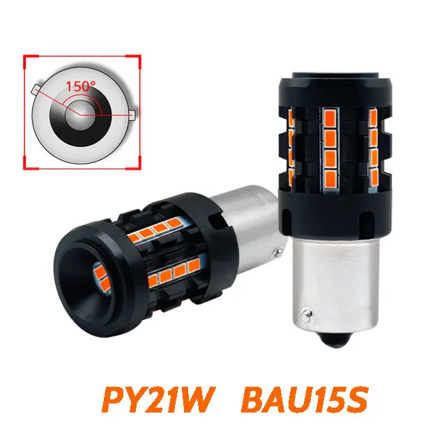 LED Turn Signal Bulbs – 1156 BA15S T20 7440 CANBUS Amber Yellow
