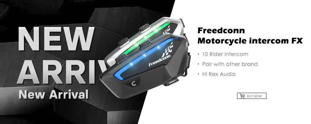 FREEDCONN R1 Pro Motorcycle Bluetooth Intercom – 6-Rider 2K Dash Cam