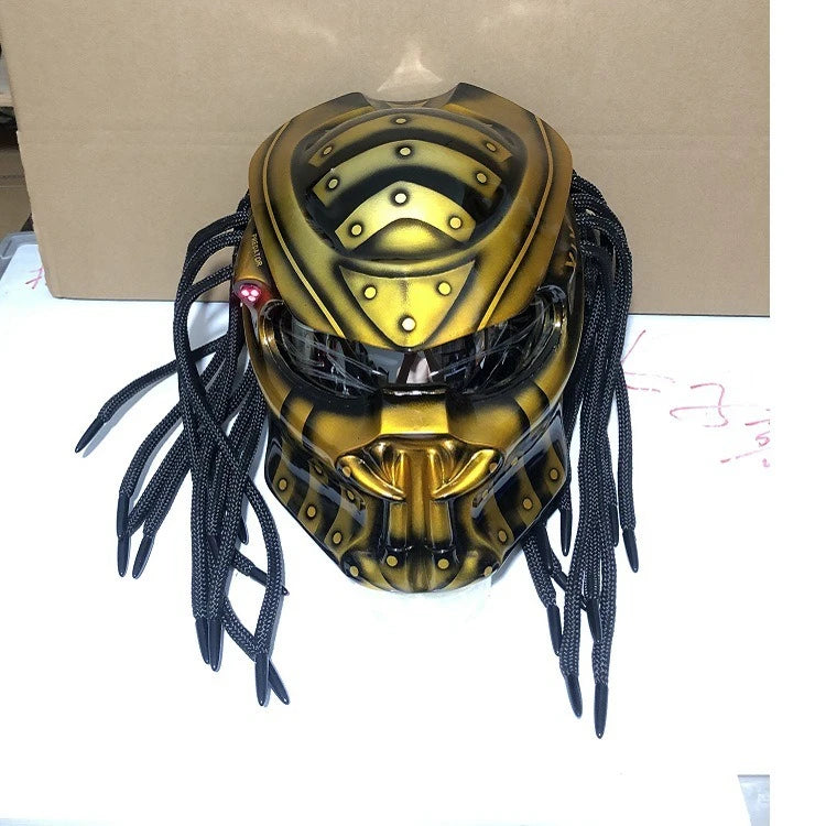 Carbon Fiber Helmets – Predator Full Face Motorcycle Helmet, DOT & ECE Certified, Retro Racing Design