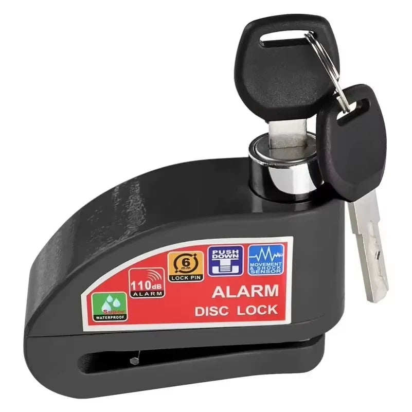 Motorcycle Bicycle Scooter Alarm Lock Wheel Disc Brake Waterproof Anti-Theft Aluminum Alloy Safety Brake Lock Moto Accessories – 5 Styles