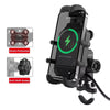 Motorcycle Wireless Charging Phone Mount – QC 3.0 Fast Charger GPS Handlebar Holder for 4–7