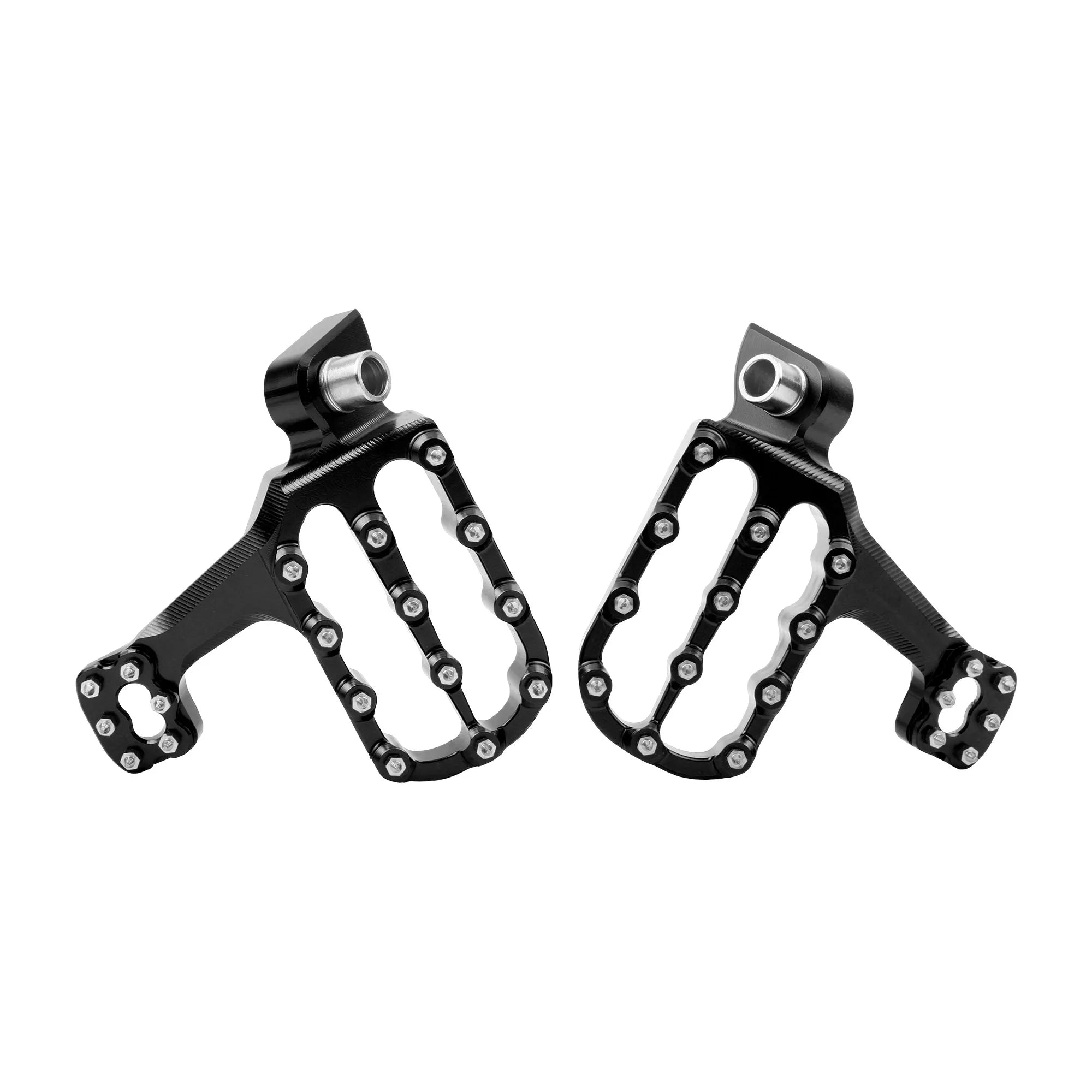 Universal CNC Oversized Off-Road Foot Pegs – Honda / Yamaha / Suzuki / KTM Dirt Pit Bike – Studded Billet Aluminum – Blue or Black – $55–$56