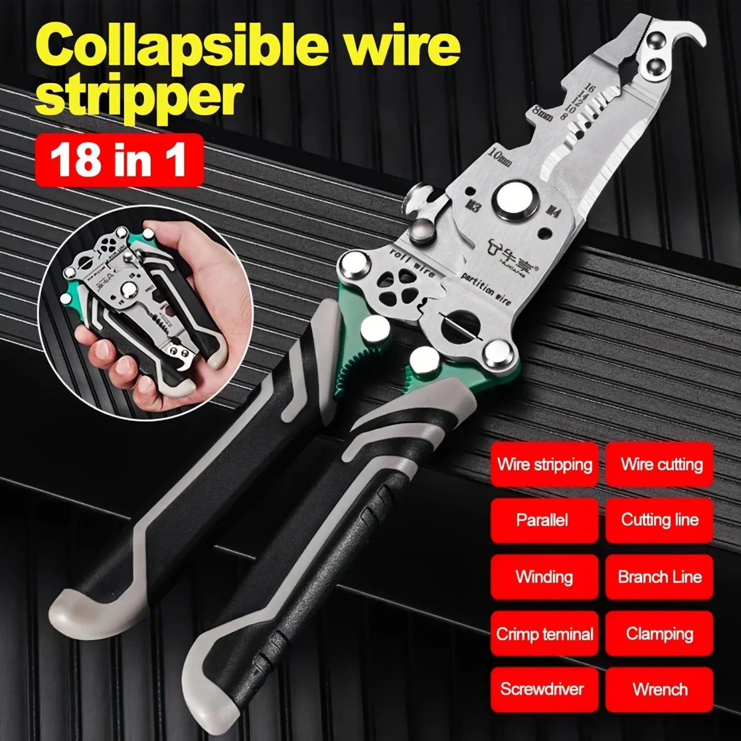 NIUXIANG Multifunctional Foldable Wire Stripper Crimper Cutter Pliers – Motorcycle Electrical Circuit Repair – $9