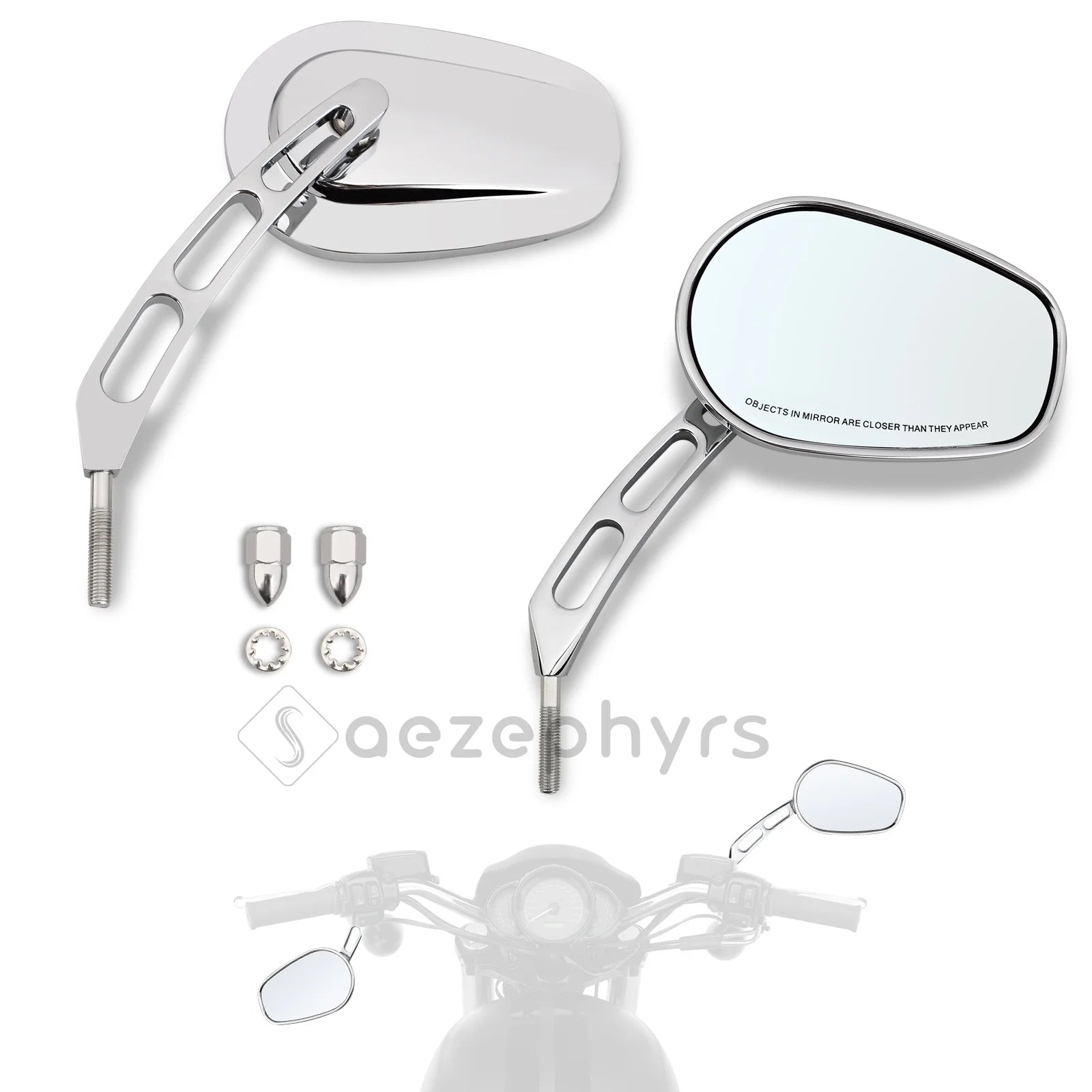 WOWTK Harley-Davidson 360° Adjustable Handlebar Rearview Mirror Pair 5/16" 24 UNF for Touring Sportster Softail Dyna Road King Electra Glide Fat Boy 1982-2026