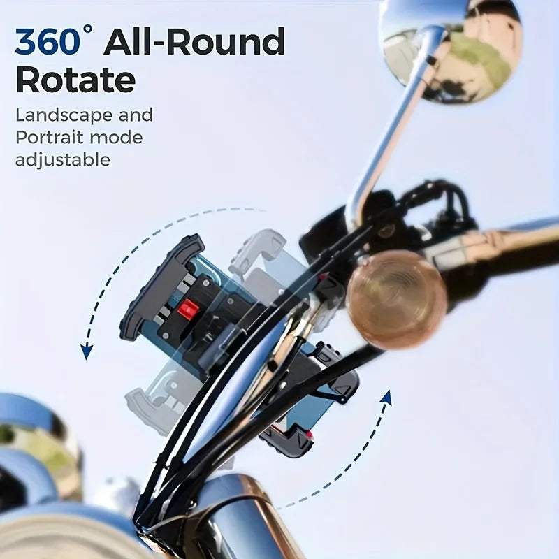 Anti-Vibration Motorcycle Phone Mount – Shockproof Holder for Motorcycles, E-Bikes & Bicycles
