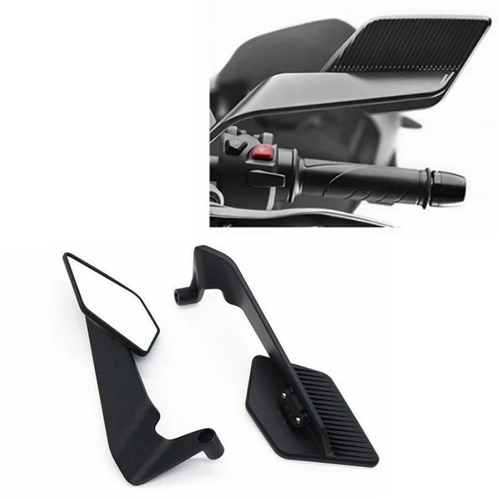 HVLMHA Yamaha MT-07 MT-09 MT-10 Stealth Winglet Rotatable Motorcycle Mirror CNC Aluminium Adjustable Rearview Motorcycle Mirror Kit 2021-2023