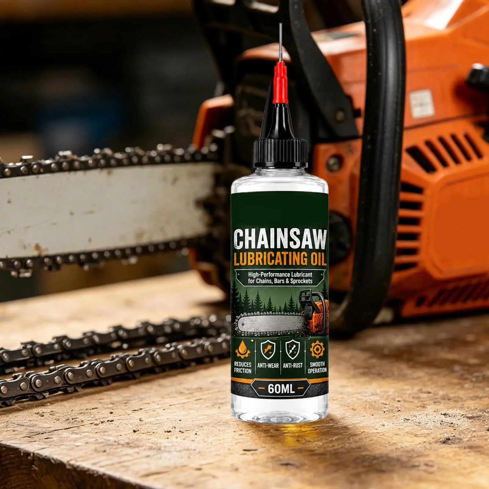 Chain Saw Oil Lubricant 60ml – Long-Lasting Anti-Rust Grease Chain Lube for Bicycle Trimmer Motorcycle Garage Lawn – $17