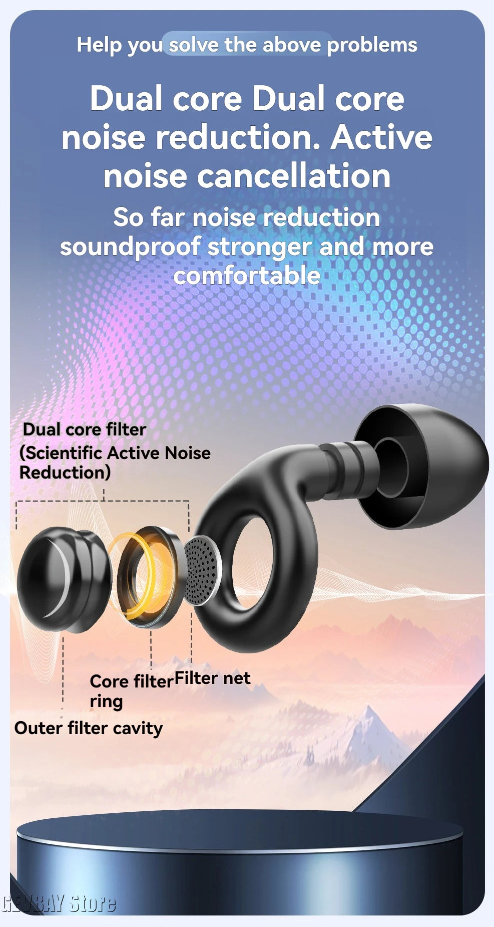 GEVBAY Anti-Noise Earplugs Silicone Ear Plug Noise Cancelling for Sleep Anti-Snoring Motorcycle Earplug Noise Insulation Ear Protectors – Silicone – 2×2×2 cm – 30g – 3 Style Options