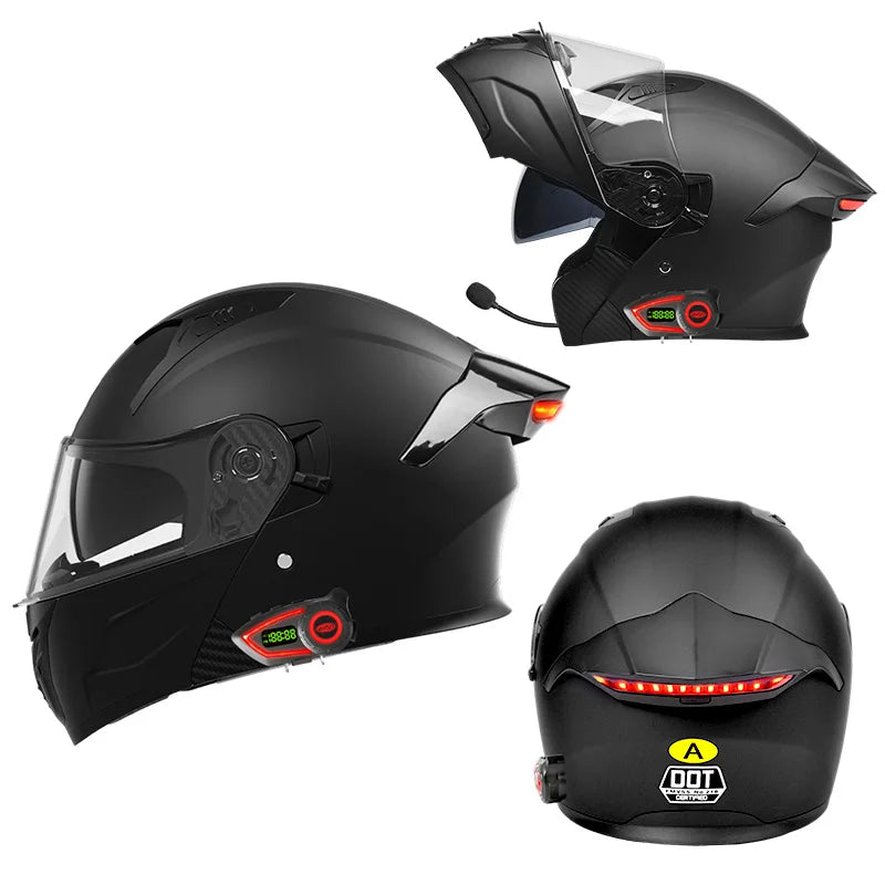 Modular Helmets – DOT Approved Bluetooth Motorcycle Helmet, Dual Visor & LED Tail Light
