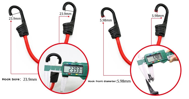 Bungee Straps – 2/4/6PCS Elastic Motorcycle Cargo Straps with Hooks