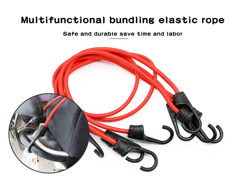 Bungee Straps – 2/4/6PCS Elastic Motorcycle Cargo Straps with Hooks