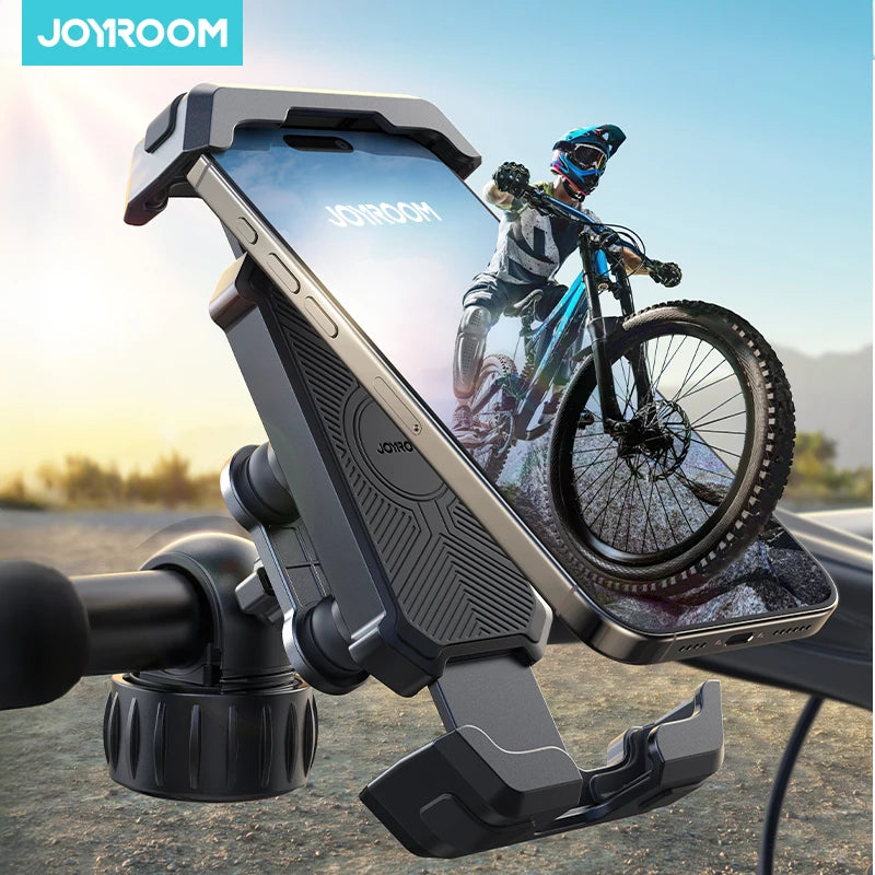 JOYROOM Anti-Vibration Motorcycle Phone Mount – Shockproof Quick-Install Holder with Vibration Dampener for 4.7–7" Phones