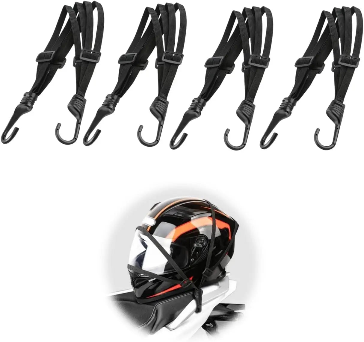 Universal 60cm Motorcycle Luggage Strap Moto Helmet Gears Fixed Elastic Buckle Rope High-Strength Retractable Protective Net