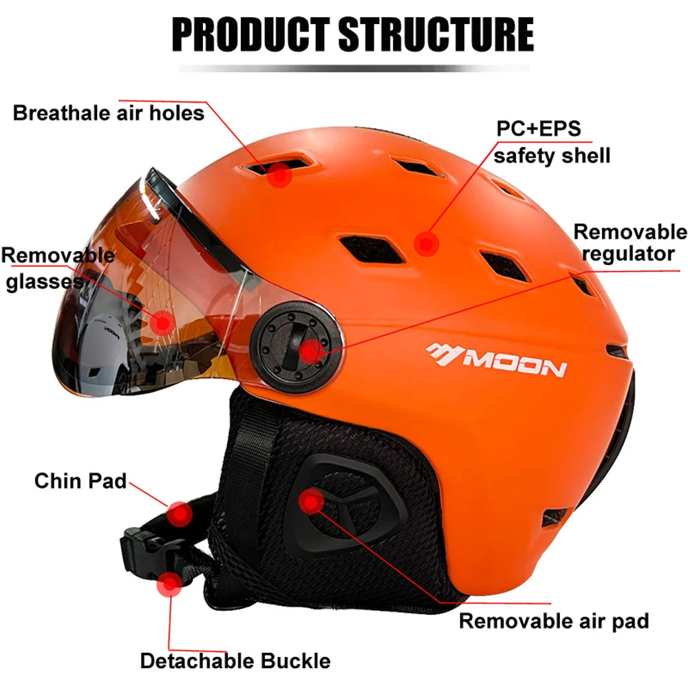 Ski and Snowboard Helmet with Integrated Goggles